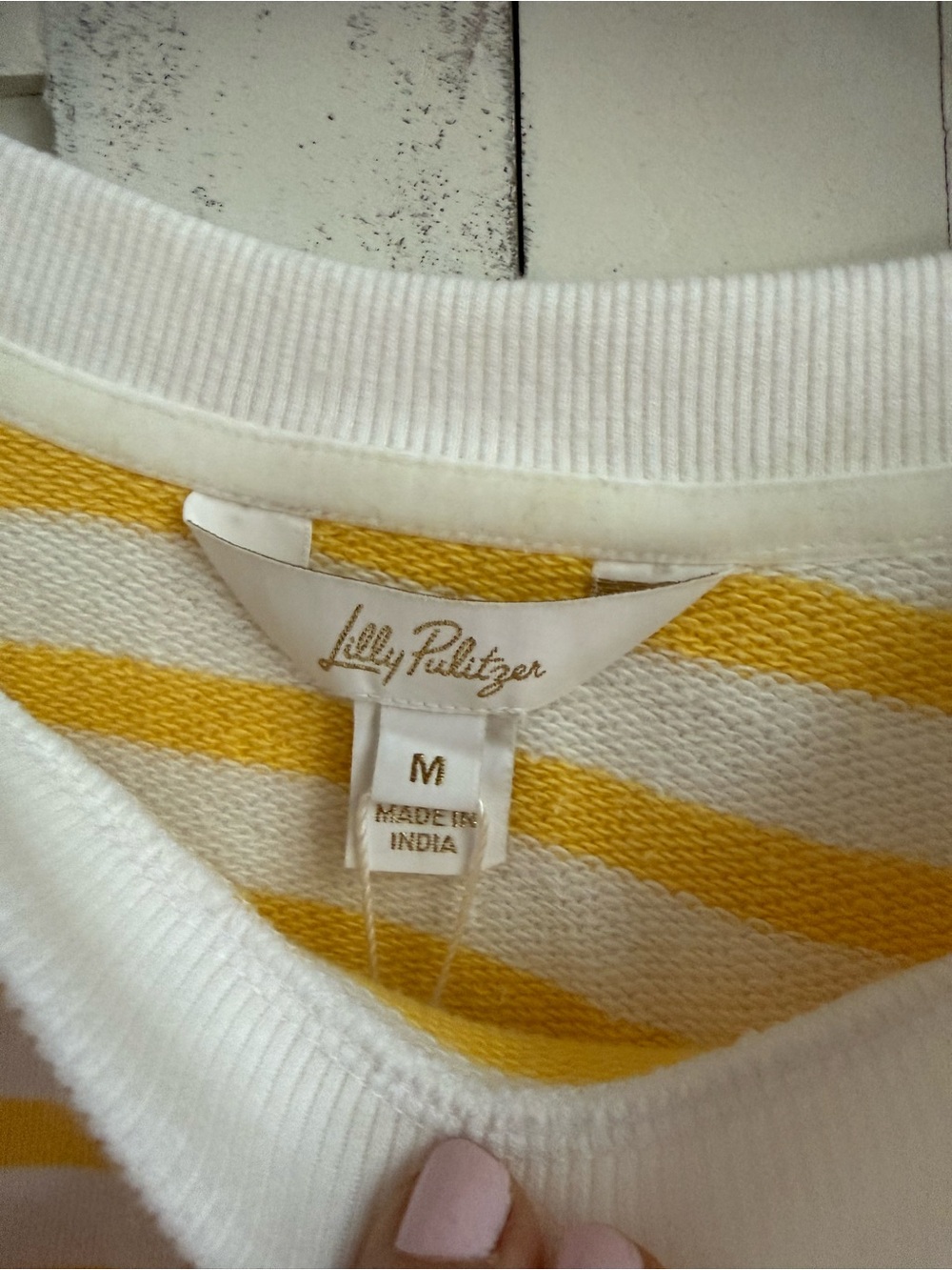 Lilly Pulitzer Yellow & White Striped Lemon Sweatshirt - Picture 5 of 9